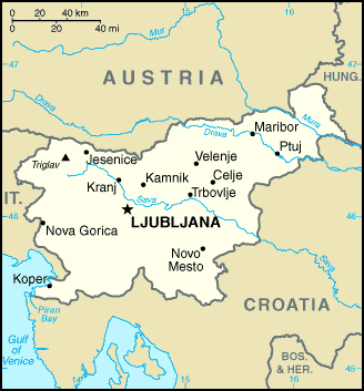 Small map of Slovenia. Slovenia small map.