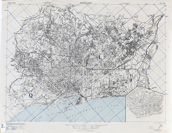 Large detailed old map of Barcelona - 1943.