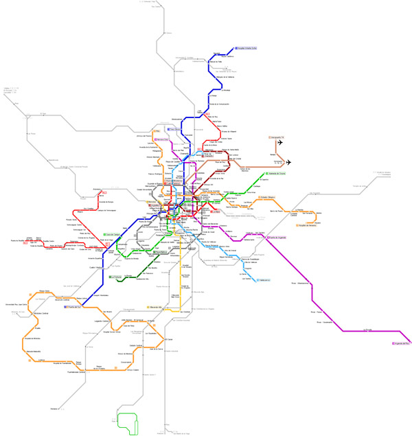 Large detailed Madrid city metro map. Madrid city large detailed metro map.