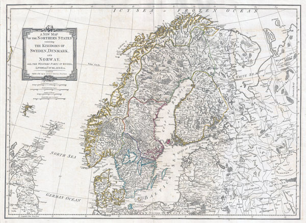 Large detailed old map of Norway, Sweden, Denmark and Finland - 1794.