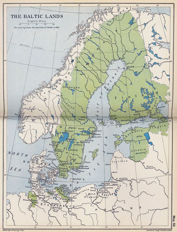 Large detailed old map of Baltic Lands - 1661.