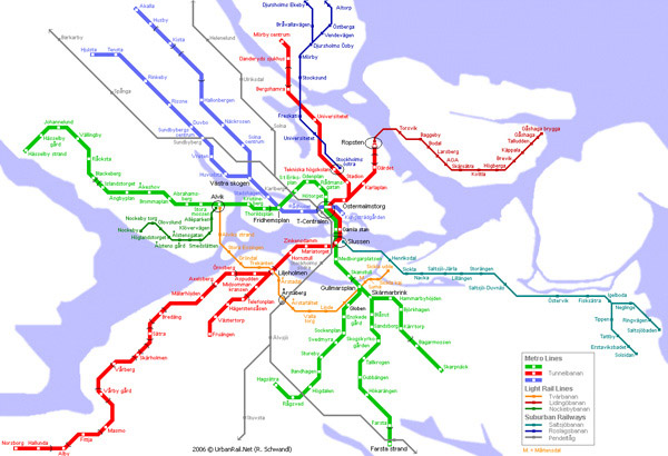 Large detailed metro map of Stockholm city.