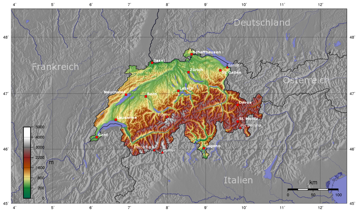 Switzerland On Map