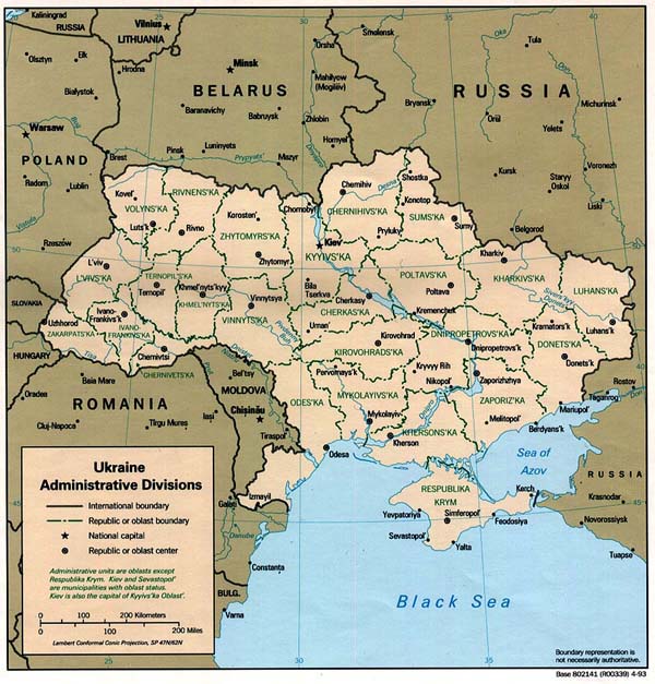 Administrative map of Ukraine. Ukraine administrative map.