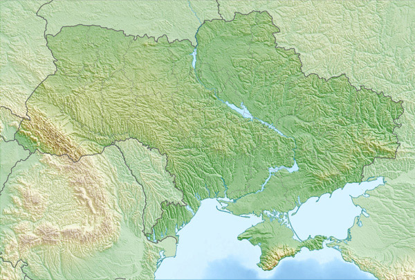 Large detailed relief map of Ukraine. Ukraine large detailed relief map.