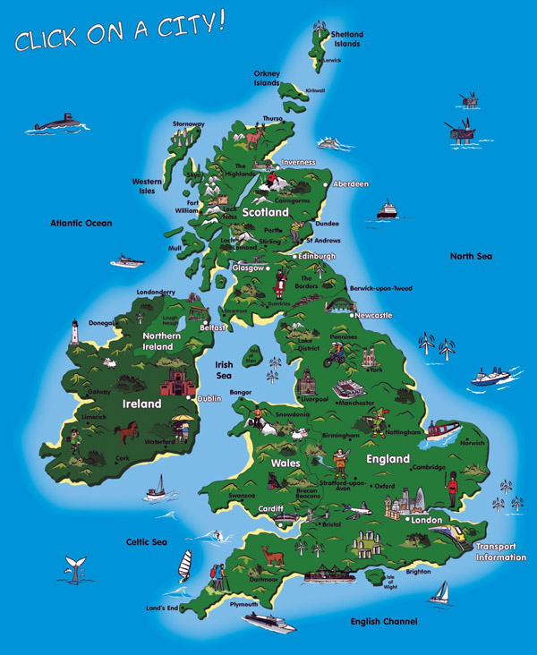 Detailed tourist map of United Kingdom. United Kingdom detailed tourist map.