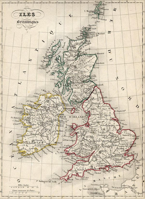 Large detailed old map of Great Britain since 1843.