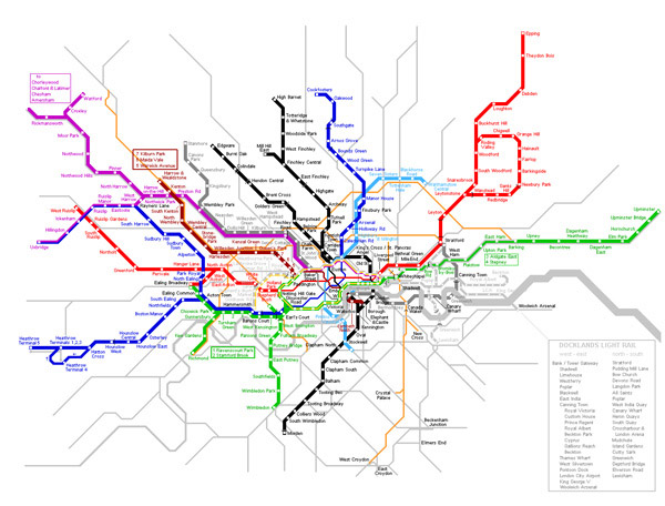 Large detailed London metro map. London large detailed metro map.