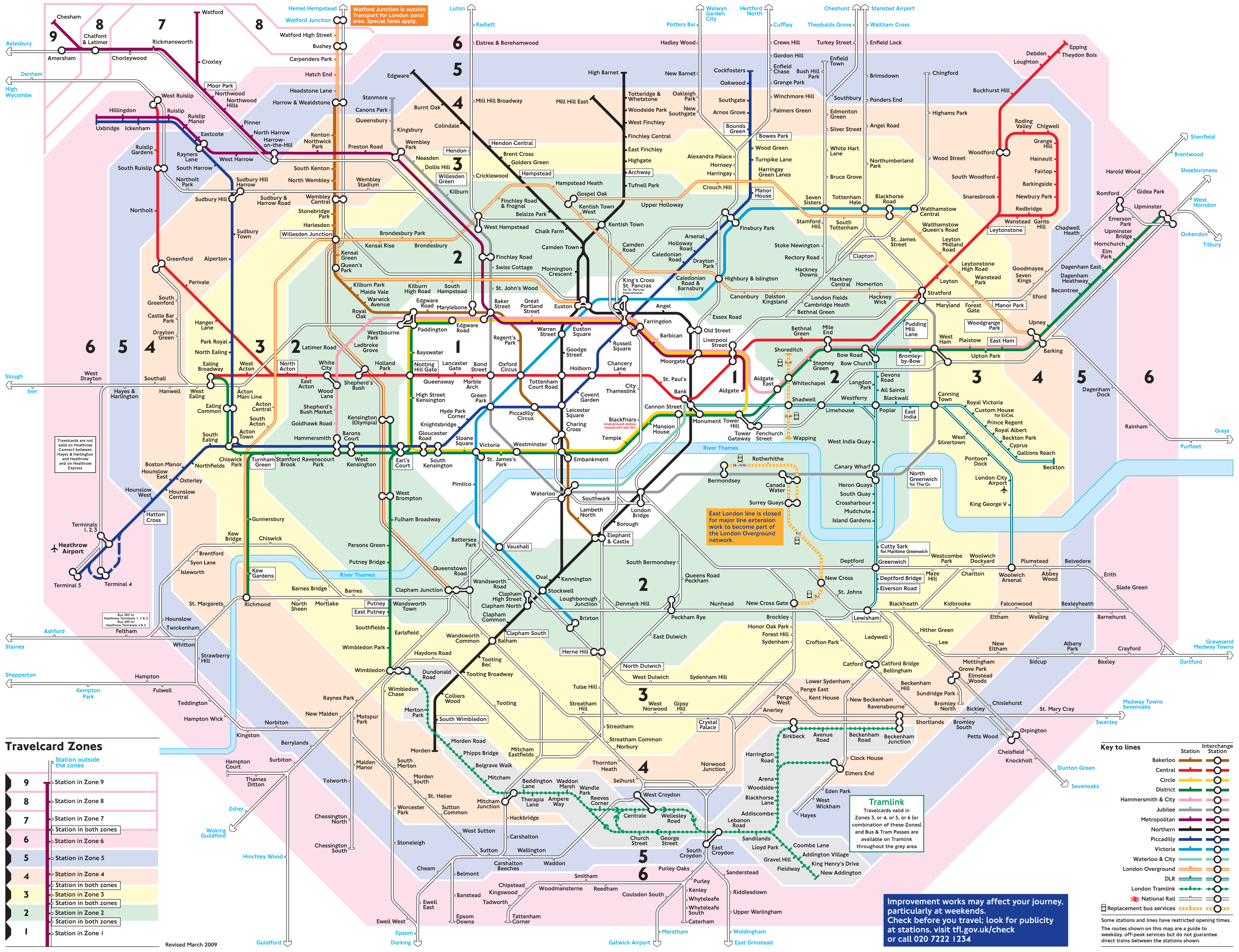 Large detailed metro map of London city. London city large detailed