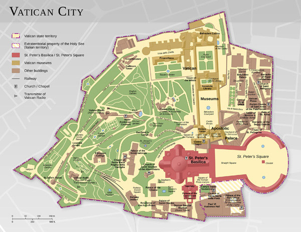 Detailed map of Vatican. Vatican detailed map.
