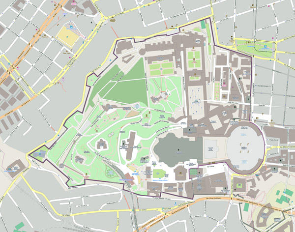 Large scale map of Vatican city. Vatican city large scale map.