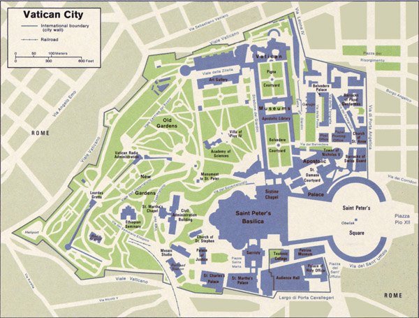 Map of Vatican. Vatican map.