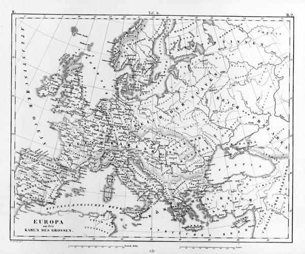 Large detailed old map of Europe – 1851.