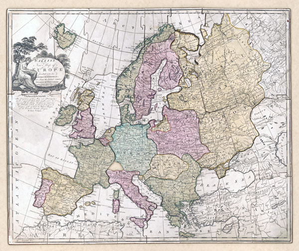 Large detailed old political map of Europe - 1814.