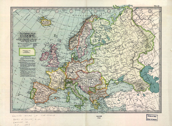 Large detailed old political map of Europe - 1897.