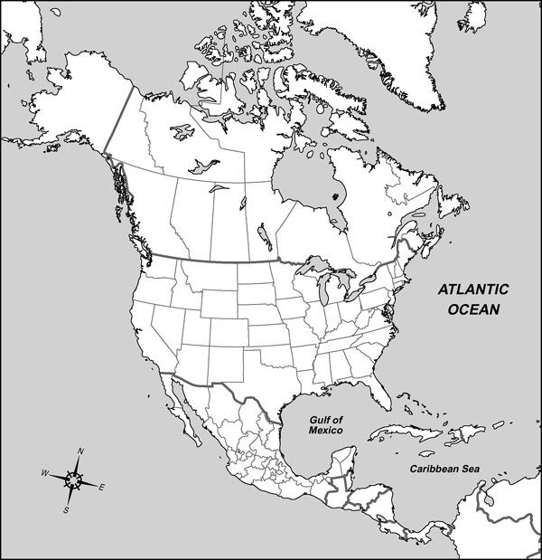 Large detailed contour political map of North America. North America large detailed contour political map. Large detailed contour political map of North America.