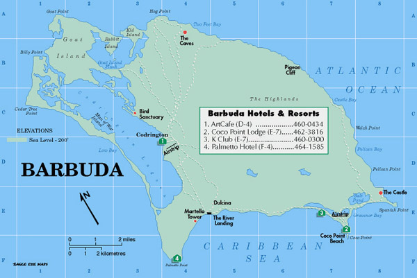 Detailed map of Barbuda. Barbuda detailed map.