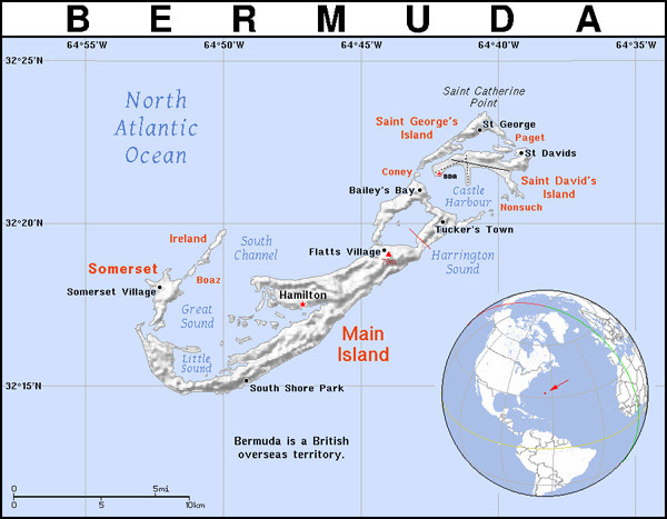 Full political map of Bermuda. Bermuda full political map.