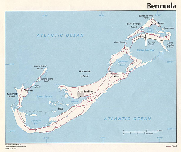 Large detailed road map of Bermuda. Bermuda large detailed road map.