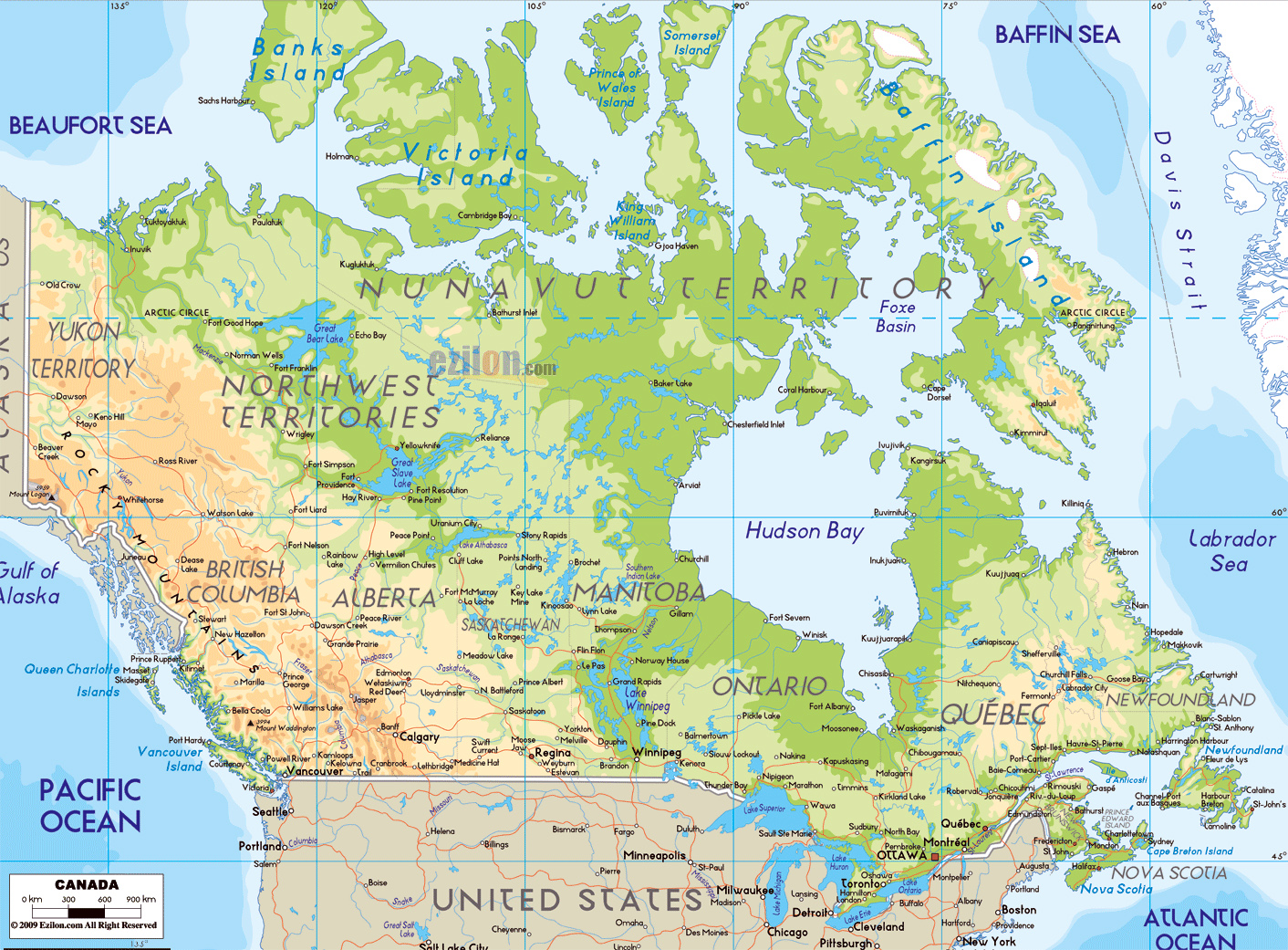 detailed-physical-map-of-canada-canada-detailed-physical-map-vidiani