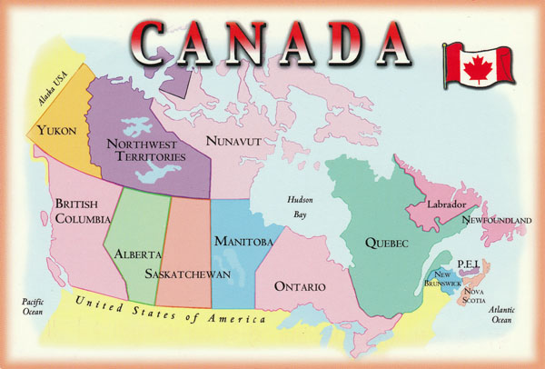 Large administrative map of Canada. Canada large administrative map.