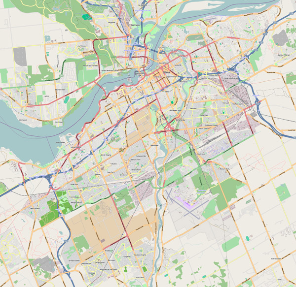 Detailed road map of Ottawa. Ottawa detailed road map