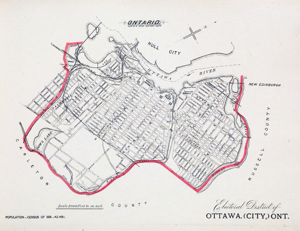 Ottawa large detailed old map - 1895. Map of Ottawa.