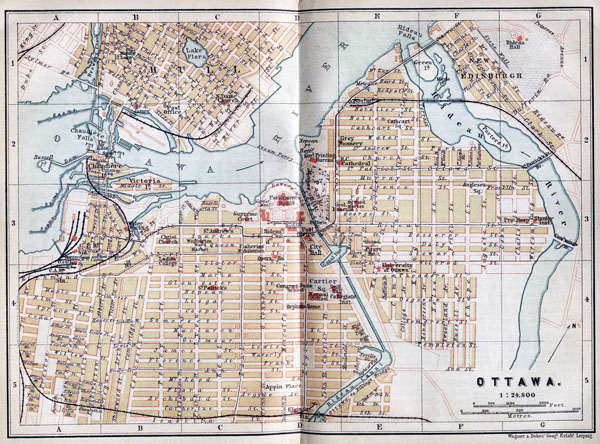 Large old road map of Ottawa - 1894. Ottawa large old road map.