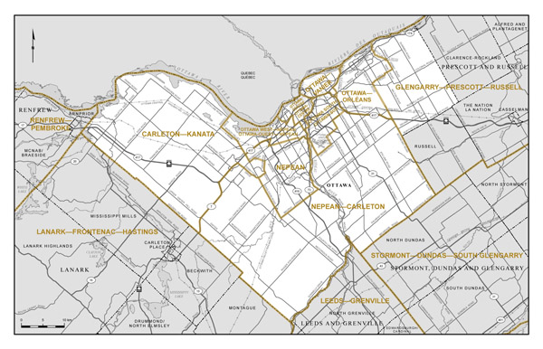 Large road map of Ottawa city with street names.