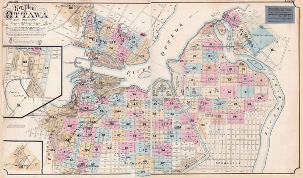 Large scale city of Ottawa insurance plan 1888-1901.