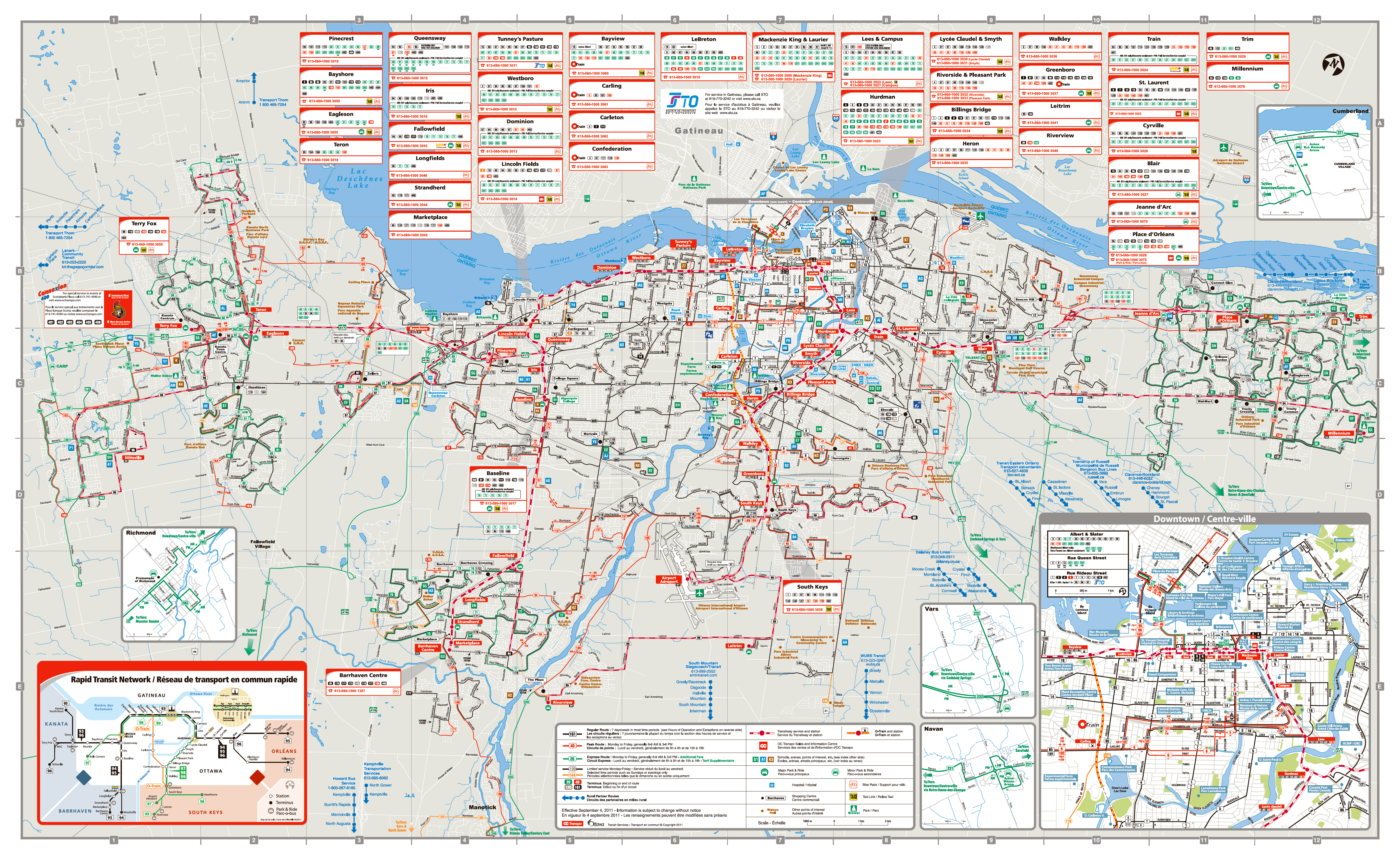 Large Scale Map Of Regional Transit Commission System Of Ottawa
