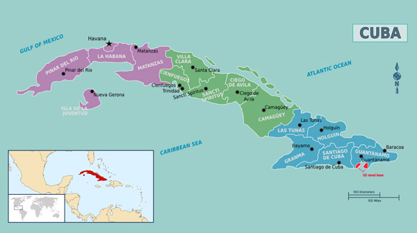 Detailed political map of Cuba. Cuba detailed political map.