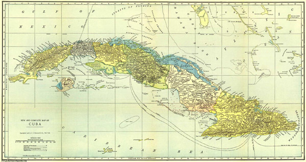 Large detailed map of Cuba 1906. Cuba large detailed map of 1906.