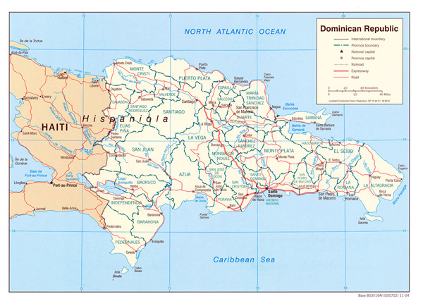 Large detailed political map of Dominican Republic.