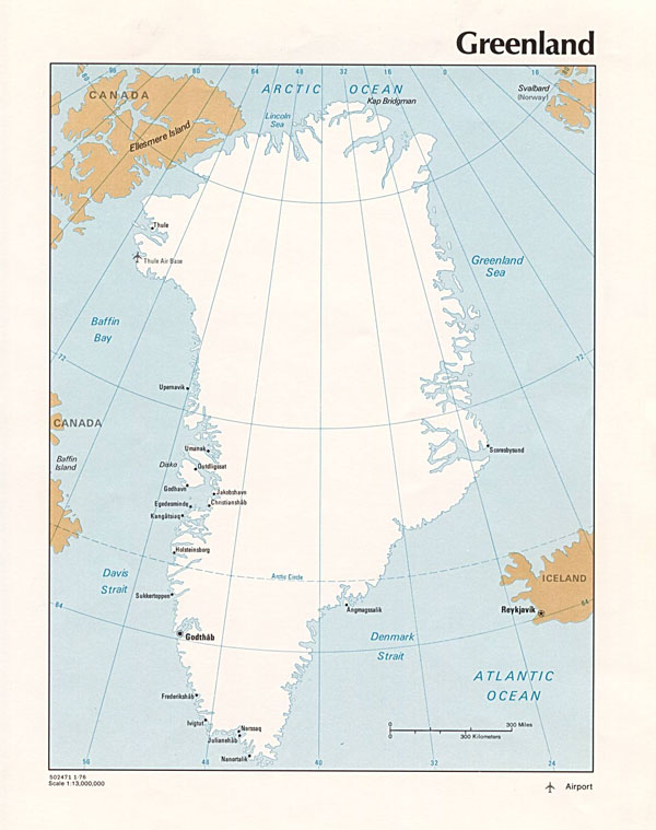 Large detailed map of Greenland. Greenland large detailed map.