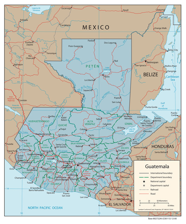 Guatemala detailed political map. Detailed political map of Guatemala.