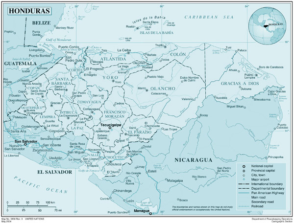 Honduras detailed map. Detailed map of Honduras.