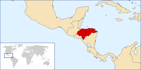 Honduras location map. Location map of Honduras.