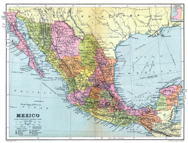 Large detailed old administrative map of Mexico with roads and cities - 1936.