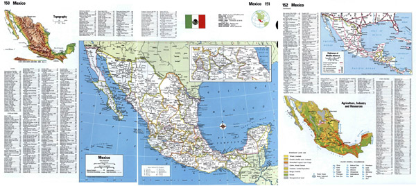 Large scale detailed political and administrative map of Mexico with cities.