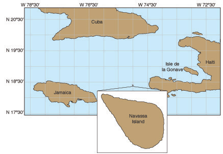 Navassa Island location map. Location map of Navassa Island.