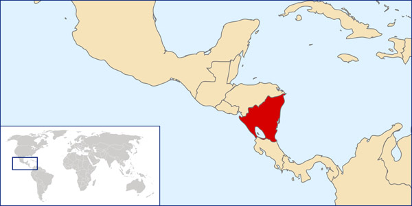 Nicaragua location map. Location map of Nicaragua.