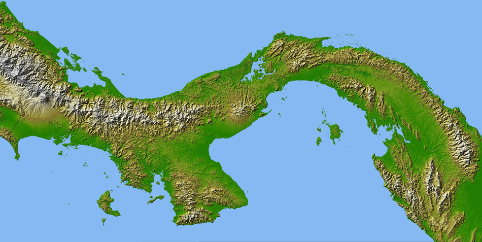 Detailed satellite map of Panama. Panama detailed satellite map