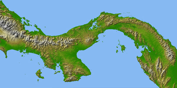 Detailed satellite map of Panama. Panama detailed satellite map.
