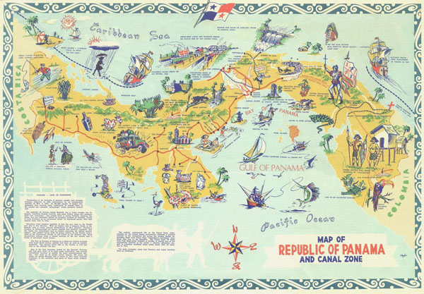 Large detailed tourist map of Panama. Panama large detailed tourist map.