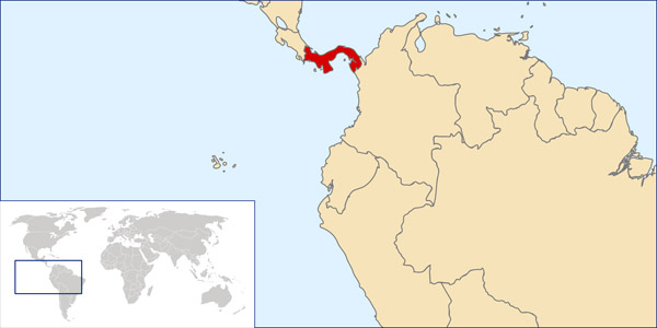Panama location map. Location map of Panama.