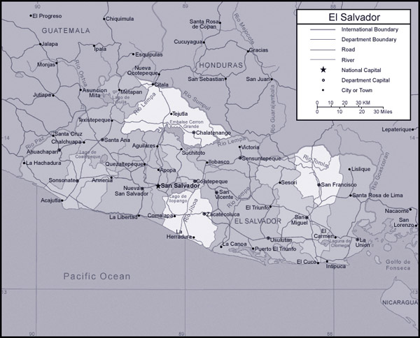 Detailed administrative map of Salvador.