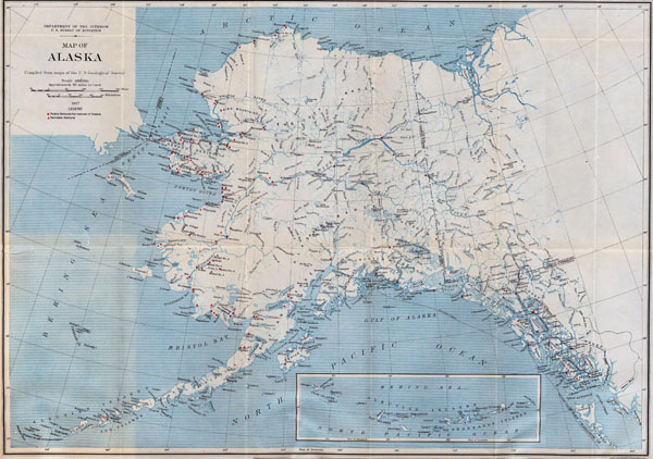 Large detailed old map of Alaska - 1917.