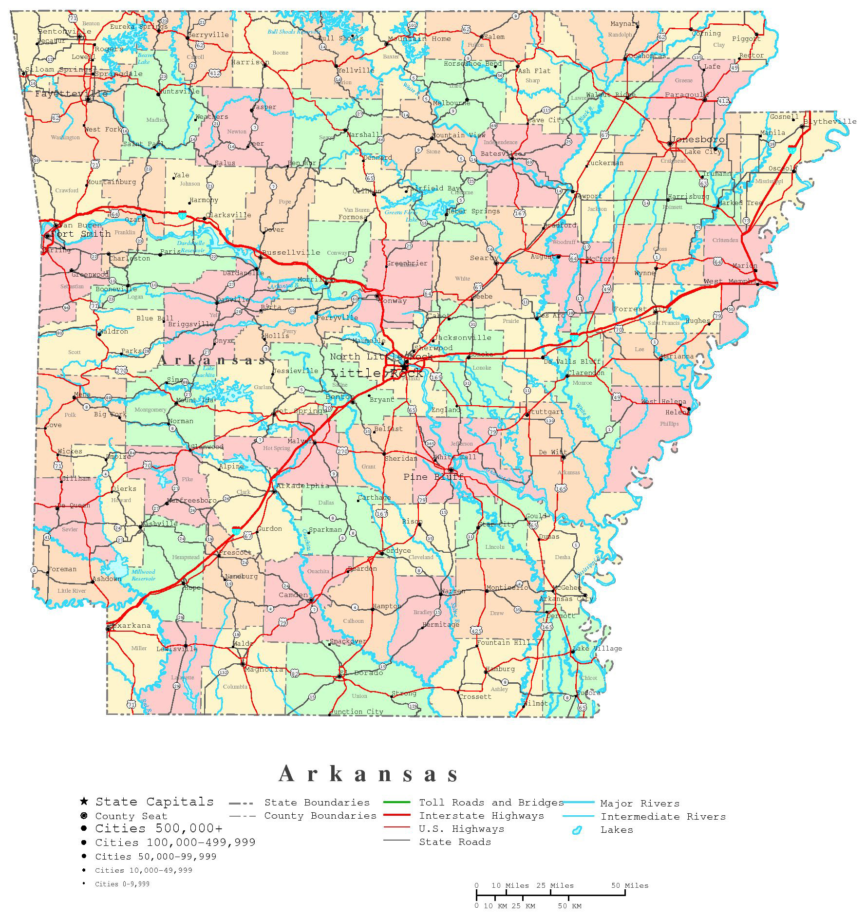 Arkansas County Map Printable