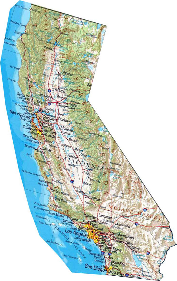 Map of California. California map.